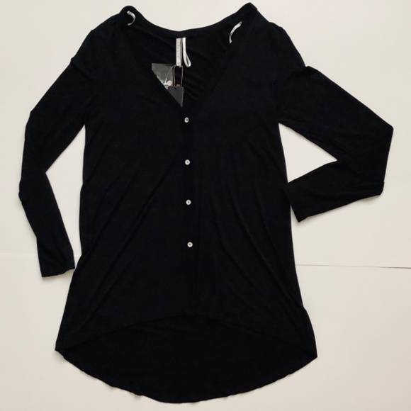 NWT Long Black Jersey Drape Cardigan - Picture 3 of 6
